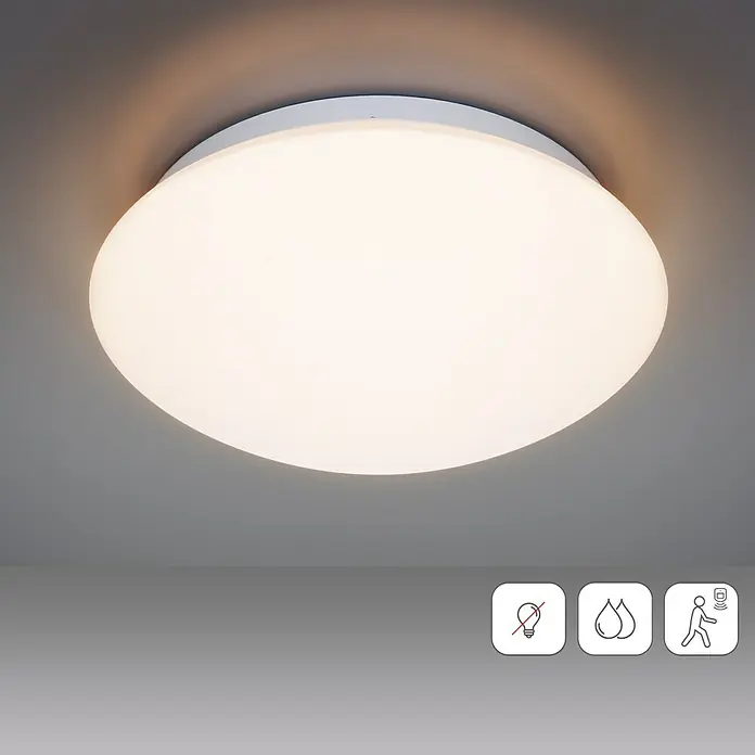 Steinel Sensor-Wand- & Deckenleuchte RS 16 L weiß - 60 W, L x B x H: 27,5 x 27,5 x 9,5 cm, Weiß, E27 - Deckenleuchte mit rundem Design und LED-Beleuchtung. Das moderne Design fügt sich nahtlos in jeden Raum ein und sorgt für angenehmes Licht.
