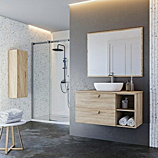 Mueble de lavabo Alba (L x An x Al: 45 x 80 x 50 cm, Roble bardolino, Efecto madera)
