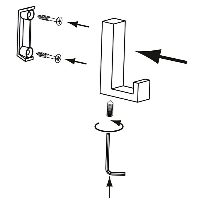 Siro Garderobenhaken (L x B x H: 15 x 61 x 40 mm, Anzahl Haken: 1 Stk.) | BAUHAUS