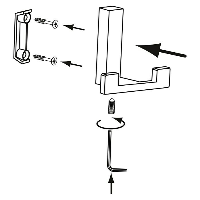 Siro Garderobenhaken (L x B x H: 70 x 61 x 40 mm, Anzahl Haken: 2 Stk., Weiß) | BAUHAUS