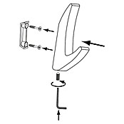 Siro Garderobenhaken 2433/ZN1 (L x B x H: 15 x 81 x 40 mm, Anzahl Haken: 1 Stk.) | BAUHAUS