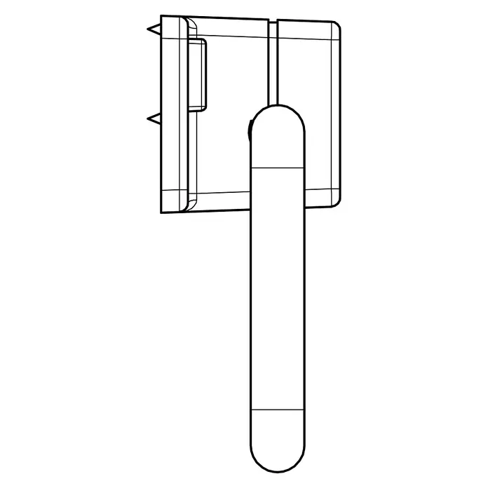 Siro Türklopfer - L x B x H: 51 x 50 x 20 mm, Stahl - Abbildung eines manuellen Teppichreinigers mit Griff, der für die effektive Reinigung von Teppichen entworfen wurde.