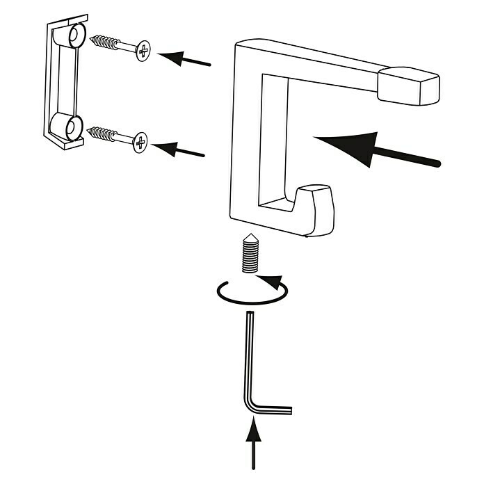 Siro Garderobenhaken (L x B x H: 15 x 64 x 100 mm, Anzahl Haken: 1 Stk.) | BAUHAUS