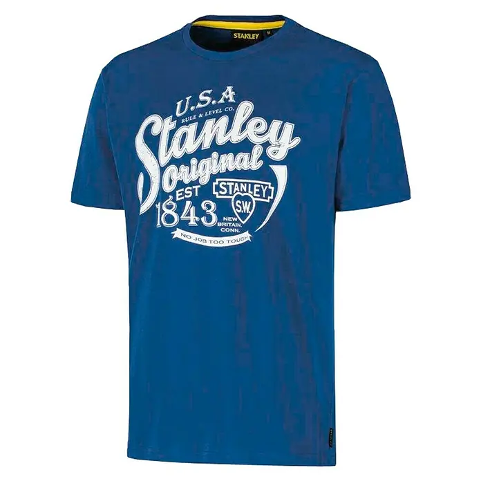Stanley Camiseta Fargo - XXL, Azul/Blanco - Camiseta azul con el logo de Stanley, un must-have para cualquier fan de la marca, corte cómodo, ideal para ocio y trabajo.