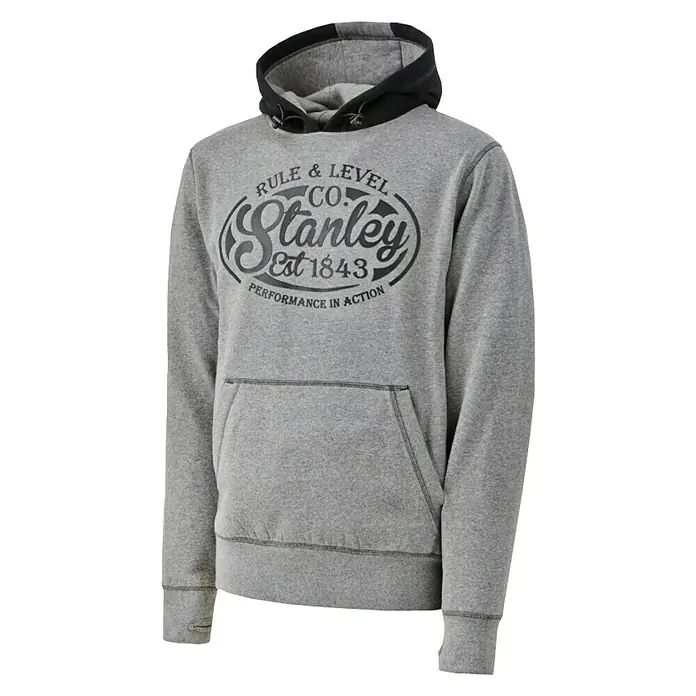 Stanley Sudadera Ontario - M, Gris - Sudadera gris Stanley con capucha negra y estampado de logotipo.