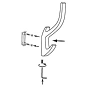 Siro Garderobenhaken 2432/ZN75 (L x B x H: 150 x 15 x 71 mm, Anzahl Haken: 1 Stk., Eisen antik, Metall) | BAUHAUS