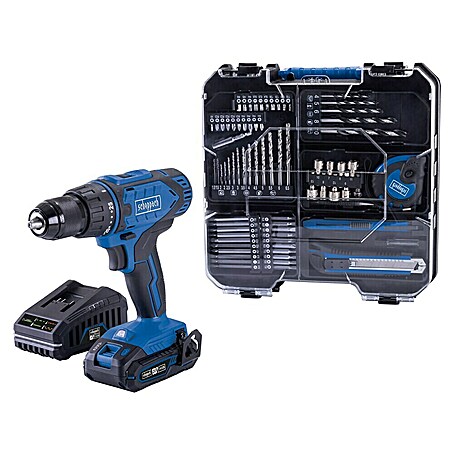 Scheppach IXES 20V Akku-Bohrschrauber-Set C-DTB74/1-X (20 V, 1 Akku, 2 Ah, 50 Nm, 74-tlg. Zubehör-Set)