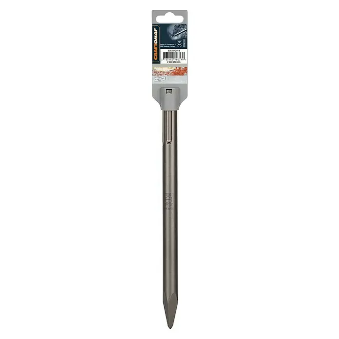 Craftomat Spitzmeißel - Länge: 280 mm, SDS Max - Auf dem Bild ist ein SDS-Meißel der Marke Craftomat zu sehen, der für den Einsatz in Bohrhammern konzipiert ist.