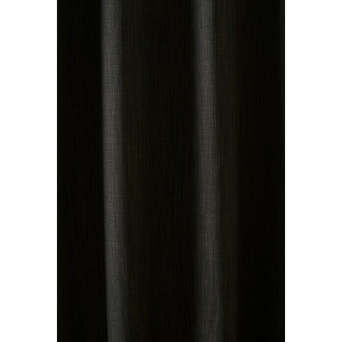 Cortina con ollaos Linoso Blackout (140 x 260 cm, 100% poliéster, Gris)