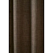 Cortina con ollaos Linoso (140 x 260 cm, 100% poliéster, Marrón)
