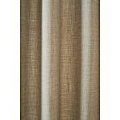Cortina con ollaos Linoso  (140 x 260 cm, 100% poliéster, Gris tostado)
