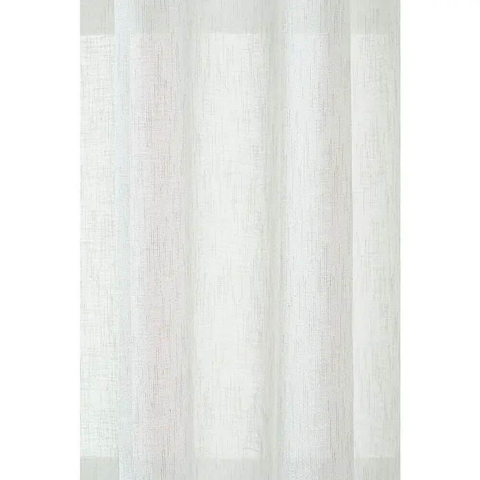 Visillo para ventana Lurex - An x Al: 140 x 270 cm, 100% poliéster, Gris - Un primer plano de una cortina blanca texturizada, que filtra suavemente la luz y crea un ambiente suave y difuso.