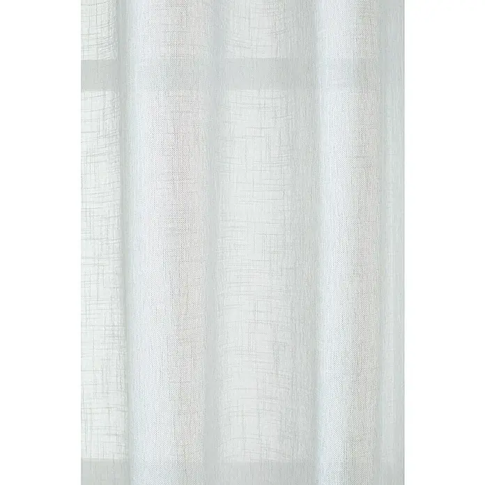 Visillo para ventana Kyos - 200 x 270 cm, 100% poliéster, Gris - Primer plano de una cortina blanca y translúcida.