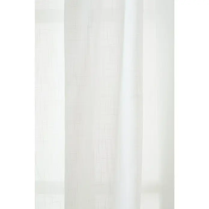 Cortina plisada con fruncido Linum - An x Al: 200 x 300 cm, Blanco, Materiales naturales - Cortina blanca con una textura sutil, que permite que la luz suave se filtre y añade un toque de elegancia a la habitación. Ideal para salones.