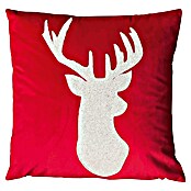 Žametna blazina  (Belo/rdeče barve, 45 x 45 cm, 85 % poliester, 15 % PET) | 6509 - Kissen | HDGB - Kissen/Decken/Polster | HDG - Heimtextil | HD - Ambiente | H - Innendeko/Farben | BAUHAUS