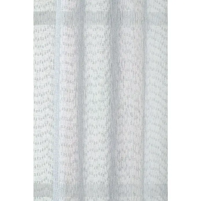 Visillo para ventana Sofie - An x Al: 140 x 260 cm, 100% poliéster, Gris - Primer plano de una cortina blanca transparente con un sutil y delicado patrón, ideal para filtrar suavemente la luz y dar privacidad.