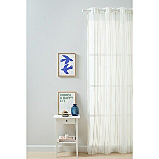 Visillo para ventana Asia (An x Al: 140 x 260 cm, 100% poliéster, Blanco/Beige)