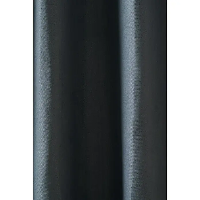 Cortinas Jodie - An x Al: 140 x 250 cm, Gris, Plástico - Primer plano de una cortina elegante de color gris oscuro, suavemente plegada, que muestra una textura sutil.