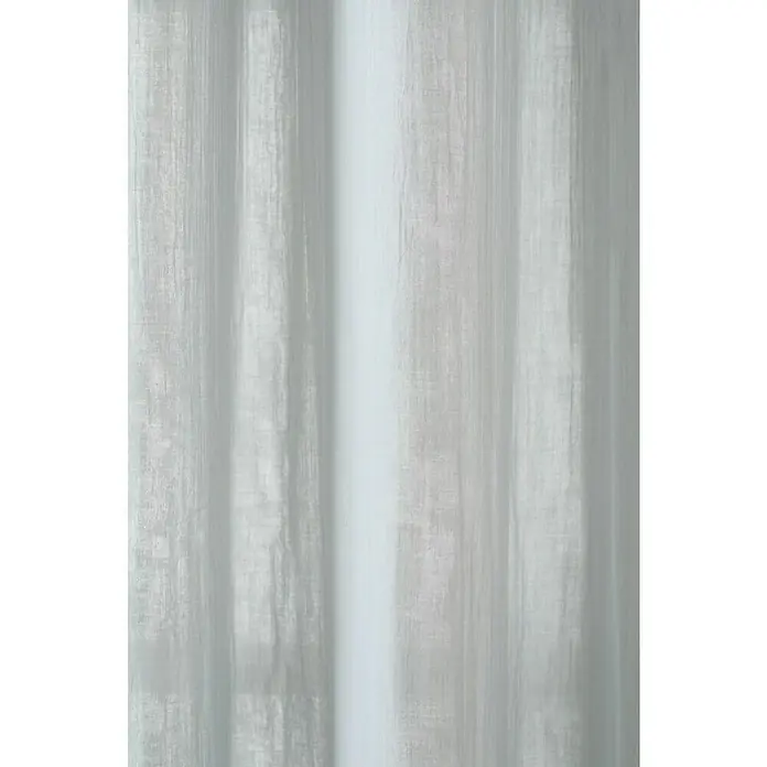 Cortina con ollaos Bambula Elia - An x Al: 200 x 260 cm, Gris, Materiales naturales - Primer plano de una cortina blanca y translúcida, filtrando suavemente la luz y creando un ambiente tranquilo y elegante.