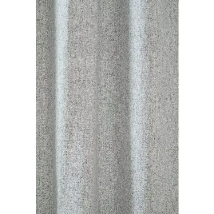 Visillo para ventana Gorgina - An x Al: 140 x 260 cm, 100% poliéster, Gris - Primer plano de una cortina gris con una textura sutil, que crea efectos de luz suaves y un ambiente tranquilo.