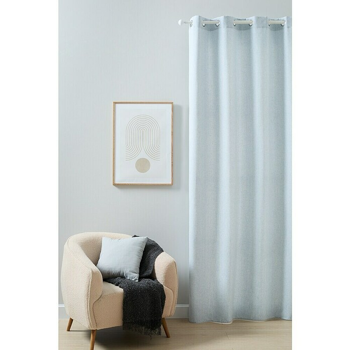 Cortina con ollaos Annie (An x Al: 140 x 260 cm, 100% poliéster, Azul) | BAUHAUS