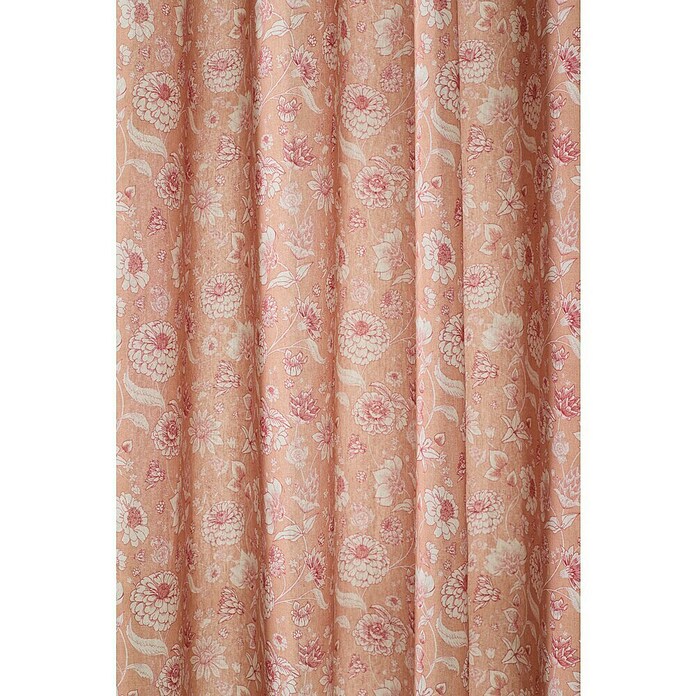 Cortina con ollaos Flor (An x Al: 140 x 260 cm, 50% algodón y 50% poliéster, Salmón) | BAUHAUS