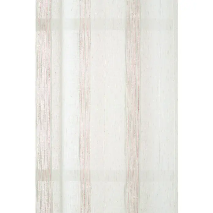 Cortina con ollaos Rayas rojo - An x Al: 140 x 260 cm, Rojo, Poliéster - Tejido delicado con diseño de rayas, ideal para cortinas ligeras o textiles decorativos. Su transparencia asegura una agradable transmisión de la luz.