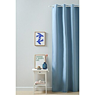 Cortina con ollaos Blackout (An x Al: 140 x 260 cm, 100% poliéster, Azul)