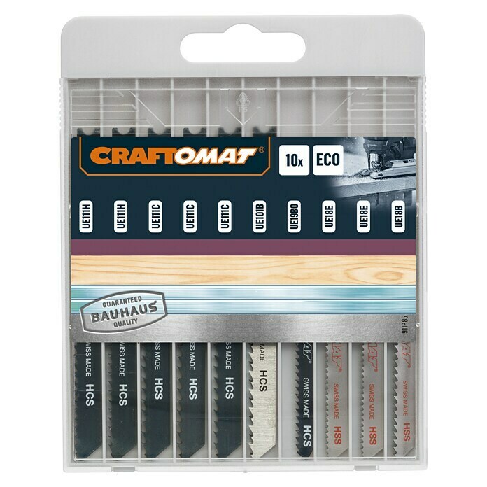 Craftomat Set listova za pilu (Drvo/metal/plastika, 10-dijelno, Univerzalni završetak)