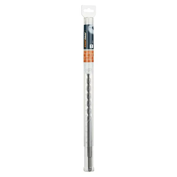 Craftomat Beton- & Steinbohrer - Durchmesser Bohrer: 14 mm, Länge: 400 mm - Aufnahme eines Kraftomat-Bohrers der Größe 14 mm, verpackt in einer durchsichtigen Kunststoffhülle zur Aufbewahrung und Präsentation im Geschäft.