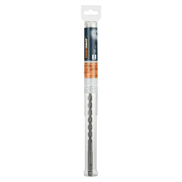 Craftomat SDS-Plus Betonbohrer - Länge: 310 mm, Durchmesser Bohrer: 10 mm - Aufnahme einer Craftomat 10 mm Betonbohrmaschine in durchsichtiger Verpackung, ideal zum Bohren in Stein und Mauerwerk.