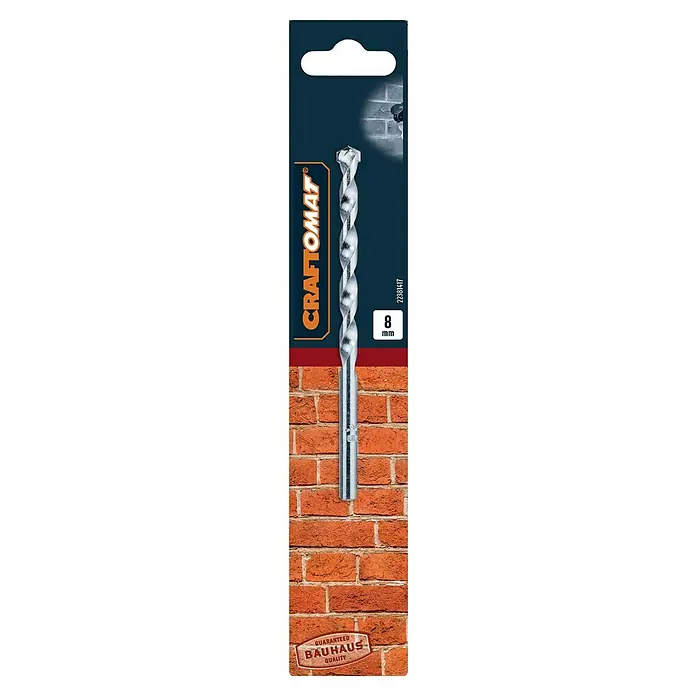 Craftomat Beton- & Steinbohrer - 1 Stk., Durchmesser Bohrer: 8 mm, Länge: 120 mm - Aufnahme eines 8-mm-Craftomat-Bohrers, der sich ideal zum Bohren von Löchern in Mauerwerk eignet und eine präzise und saubere Anwendung gewährleistet.