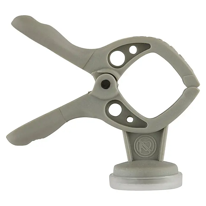 Wolfcraft Federzwinge Microfix XS - Spannweite: 15 mm, Ausladung: 15 mm - Graue, robuste Klammer mit Magnetfuß für vielseitige Anwendungen im Haushalt oder Werkstatt, ideal zum Fixieren oder Halten.