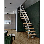 Atrium Mittelholmtreppe Dixi (Farbton Metall: RAL 9006, Breite: 80 cm, Buche, Gerade, Geschosshöhe: 222 cm - 300 cm) | BAUHAUS