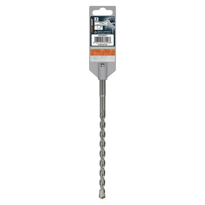 Craftomat SDS-Plus Betonbohrer - Länge: 210 mm, Durchmesser Bohrer: 10 mm - Aufnahme einer Craftomat Steinbohrmaschine mit einer Länge von 210mm und einem Durchmesser von 10mm für präzise Bohrarbeiten.