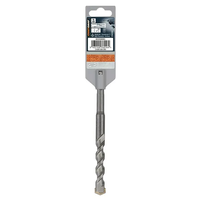 Craftomat SDS-Plus Betonbohrer - Länge: 160 mm, Durchmesser Bohrer: 14 mm - Aufnahme einer Steinbohrmaschine Craftomat mit 14 mm Durchmesser, ideal für präzise Bohrarbeiten in Stein und Mauerwerk.