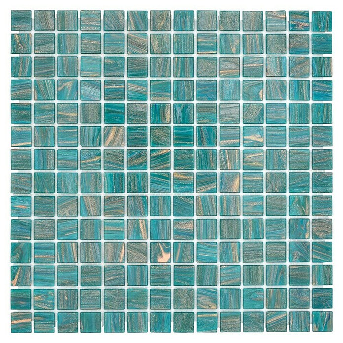 Mozaik pločica (30,5 x 30,5 cm, Tirkizno, Sjajno)