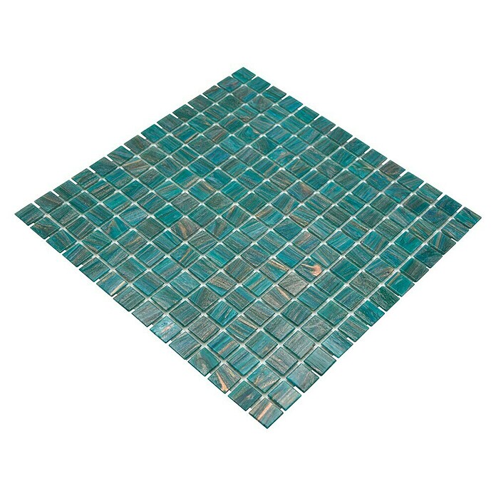 Mozaik pločica (30,5 x 30,5 cm, Tirkizno, Sjajno)