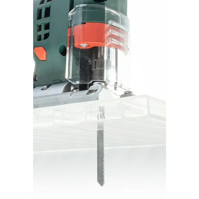 Wolfcraft Stichsägeblatt - Spanplatten, T-Schaft, Schnitttiefe: 3 mm - 30 mm, 2 Stk. - Stichsäge mit transparentem Schutz beim Schneiden von durchsichtigem Material. Die Stichsäge ermöglicht präzise und saubere Schnitte.