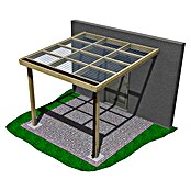 Joda Terrassenüberdachung Master (B x T: 317 x 314 cm, Natur, Fichte-KVH, Dacheindeckung aus Licht-Wellplatten) | BAUHAUS