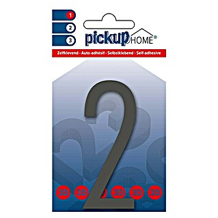 Pickup 3D Home Huisnummer Oslo (Hoogte: 9 cm, Motief: 2, Grijs, Kunststof, Zelfklevend)