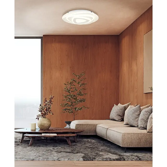 Eglo LED-Deckenleuchte rund PALAGIANO - 21 W, Ø x H: 38 x 5,5 cm, Weiß, Neutralweiß, 3.100 lm - Elegante Deckenleuchte mit einzigartigem Design. Perfekt für moderne Wohnräume und sorgt für angenehmes Licht.