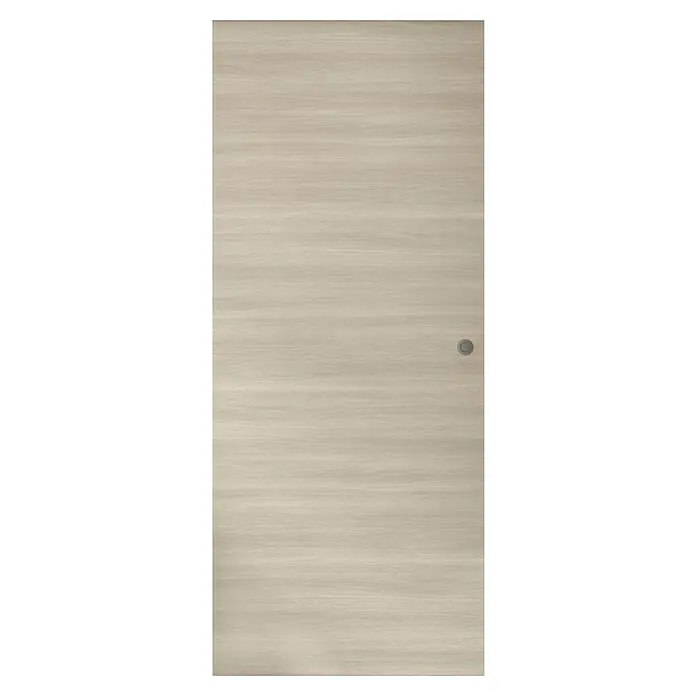 Optimum Schiebetür-Komplettset Optirail - 83 x 204 cm, Eiche, Wabe - Eine moderne, helle Holztür mit einem runden Türknauf, ideal für ein minimalistisches Innendesign und eine helle Raumatmosphäre.