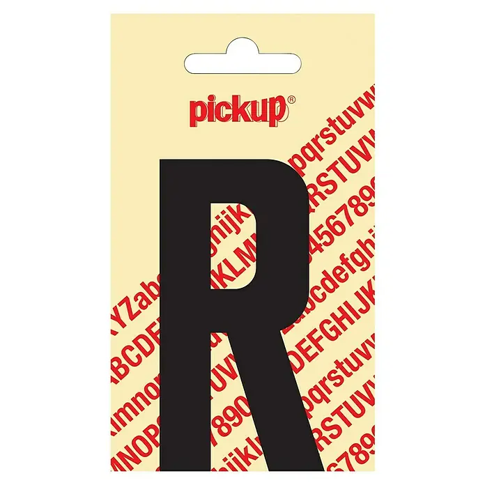 Pickup Aufkleber - Motiv: R, Schwarz, Höhe: 90 mm - Aufkleberbogen mit dem schwarzen Buchstaben R von Pickup, ideal zum Beschriften und Dekorieren.