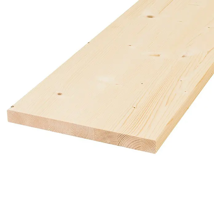 Rettenmeier Tablero de madera laminada - Abeto rojo, 2.000 x 500 x 28 mm - Tabla de madera beige claro con grano visible y anillos de crecimiento, ideal para la fabricación de muebles o proyectos de bricolaje.