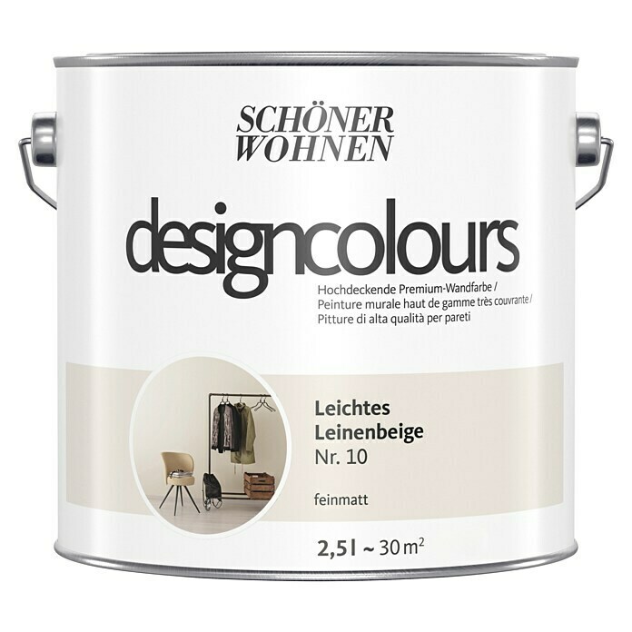 Schöner Wohnen Designcolours (Beige, Matt) l, 2.5 Leinenbeige Wandfarbe Leichtes