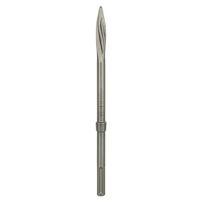Bosch Spitzmeißel R-Tec Speed - Länge: 400 mm, SDS Max - Nahaufnahme eines Bosch SDS-plus-7X Hammerbohrers mit innovativem Kopfdesign für effizientes Bohren in Beton und Stahlbeton.