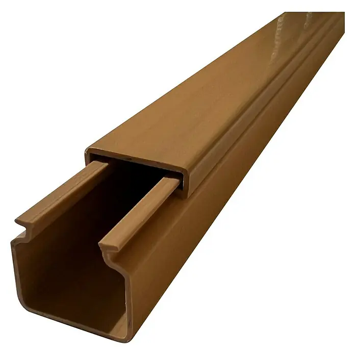 Canaleta para cables - L x An x Al: 2 m x 15 mm x 15 mm, Haya - Canaleta para cables marrón claro con tapa para proteger y organizar cables. Ideal para aplicaciones domésticas y de oficina.