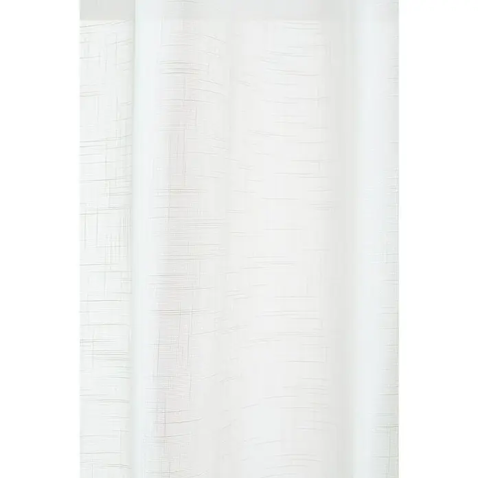 Cortina con ollaos Liso - An x Al: 150 x 260 cm, Blanco - Primer plano de cortinas blancas translúcidas, mostrando una textura ligera y aireada, añadiendo elegancia y privacidad a cualquier habitación.