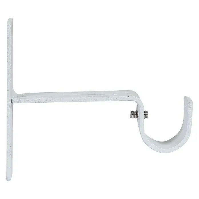 Soporte de pared Antique blanco y beige - L x An x Al: 9,9 x 2,5 x 8,5 cm, Diámetro: 22 mm, Metal - Soporte blanco para barra de cortina para montaje en pared. Adecuado para montar barras de cortina y cortinas en la habitación.